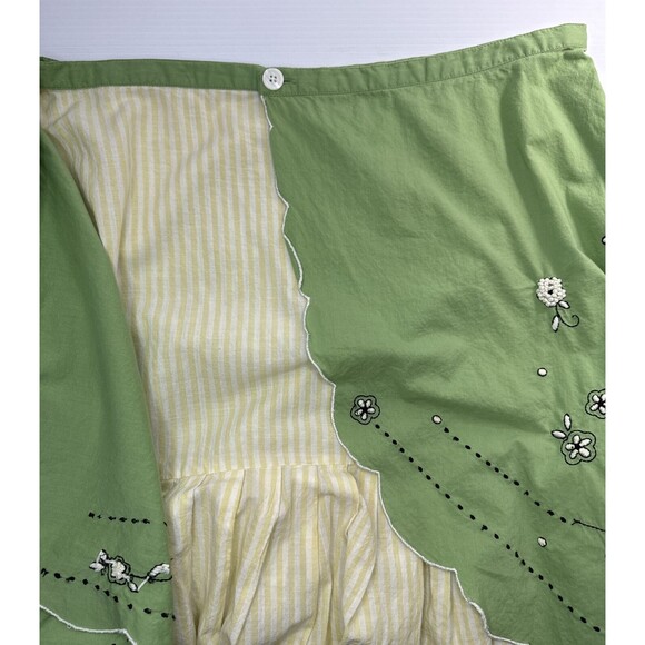 ISO Anthropologie Odille Green Italia Embroidered Faux Wrap Apron Skirt 2005 - Picture 9 of 16